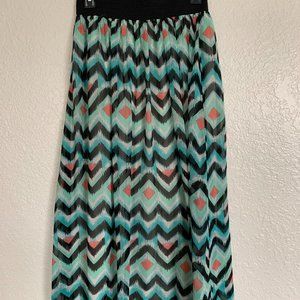 Blue and Pink Maxi Skirt